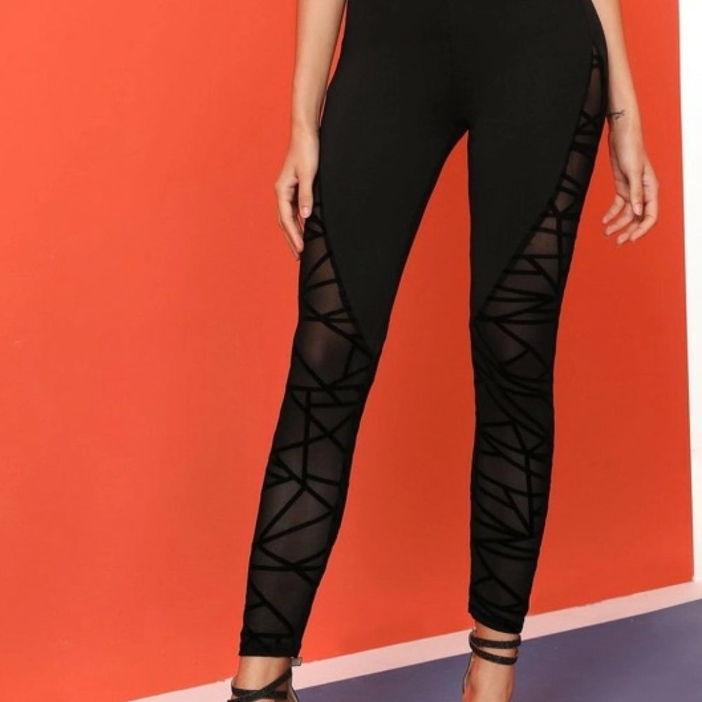 ✨Host Pick✨Black Mesh Leggings in XS, M, L, and XL - Picture 3 of 4